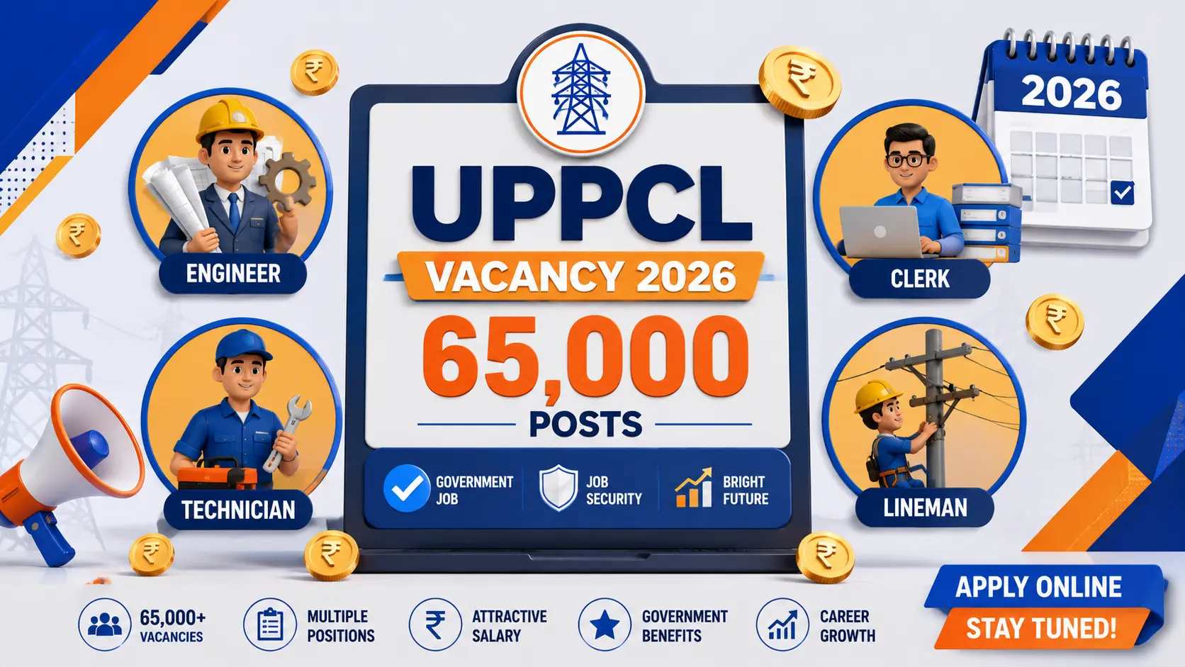 Bijli Vibhag Vacancy 2026 UP – 65000 पदों पर भर्ती, पूरी जानकारी हिंदी में | UPPCL Recruitment