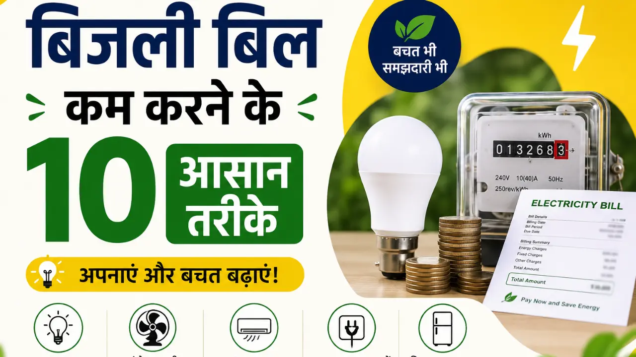 बिजली बिल कम करने के 10 आसान तरीके - AC टेम्परेचर से लेकर स्मार्ट यूसेज तक 1 बिजली बिल कम करने के 10 आसान तरीके – AC टेम्परेचर से लेकर स्मार्ट यूसेज तक