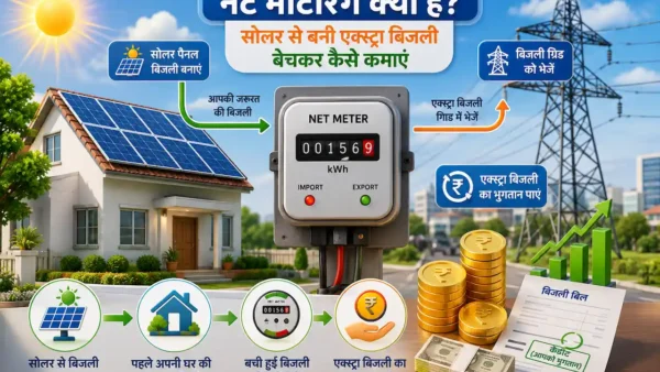 नेट मीटरिंग क्या है? सोलर से बनी एक्स्ट्रा बिजली बेचकर कैसे कमाएं